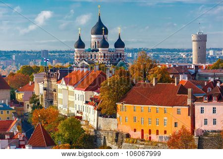Aerial view old town, Tallinn, Estonia