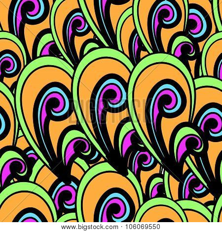 Seamless Vector Summer Pattern. Bright Hand Drown Background. Abstract Texture