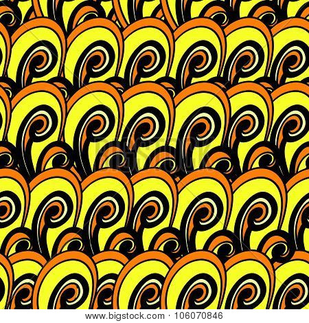 Seamless Multicolor Summer Pattern. Bright Vector Hand Drown Background. Abstract Texture