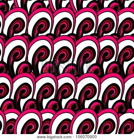 Seamless Multicolor Summer Pattern. Bright Vector Hand Drown Background. Abstract Texture
