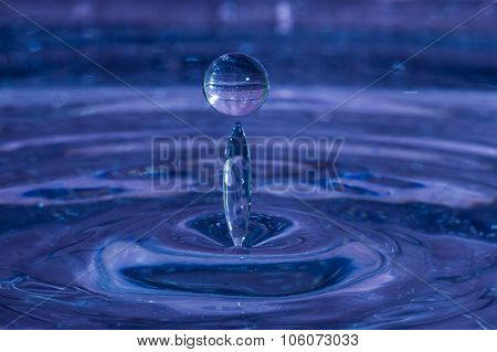 Blue Water Drop Splash