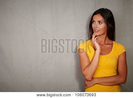 Contemplative Woman Thinking While Looking Away