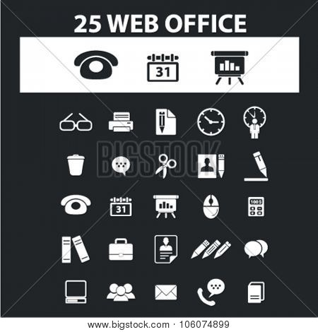 Office, presentation, business icons & signs concept vector set for infographics, website