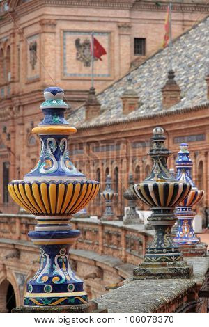 Seville, Spain, October 19, 2015 : The Plaza De Espana, In Maria Luisa Park (parque De Maria Luisa),