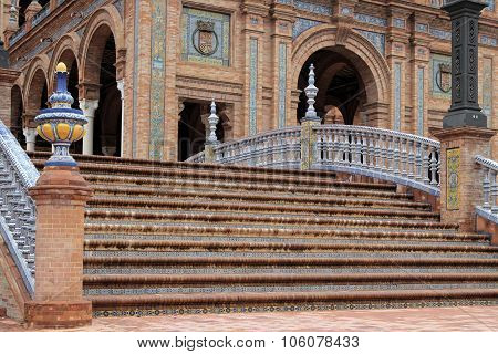 Seville, Spain, October 19, 2015 : The Plaza De Espana, In Maria Luisa Park (parque De Maria Luisa),