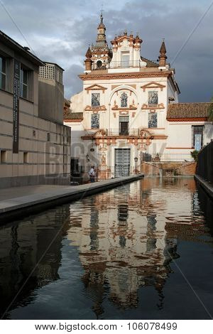Seville, Spain, October 19, 2015 : Hospital De La Caridad Reflects On A Pool.  The Charity Hospital