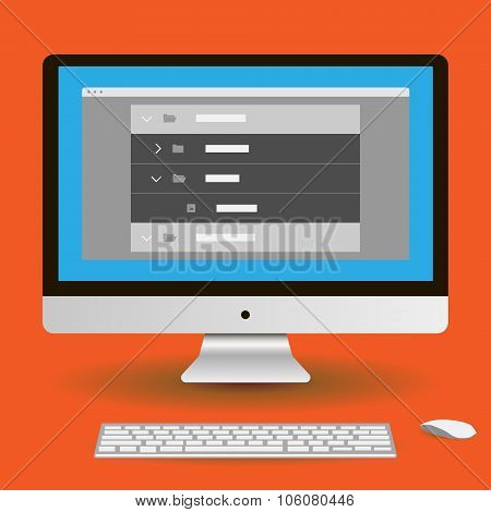 Mockup. Computer with GUI