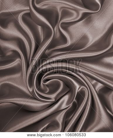 Smooth Elegant Brown Silk Or Satin As Background. In Sepia Toned. Retro Style