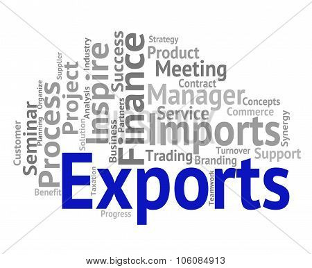 Exports Word Shows Trading Exporting And Exportation
