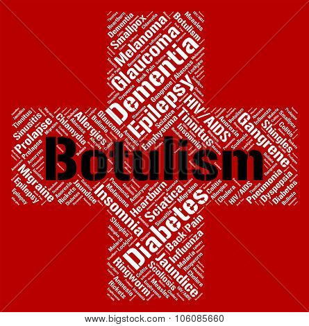 Botulism Word Shows Poor Health And Ailment