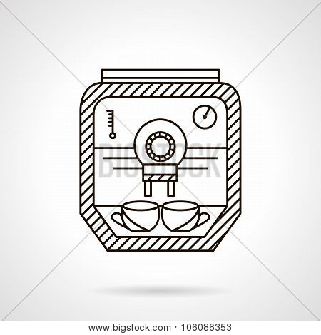 Flat line coffee appliance vector icon