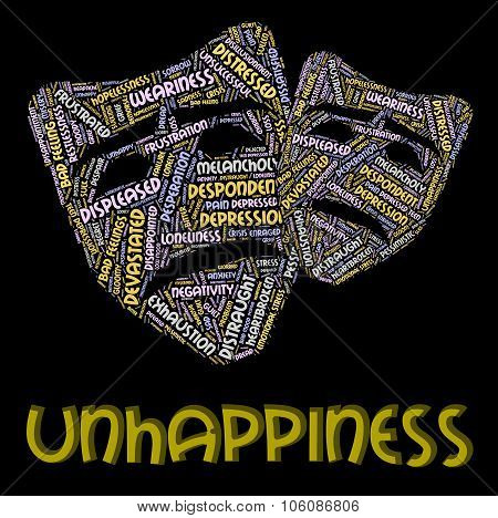 Unhappiness Word Indicates Grief Stricken And Despairing