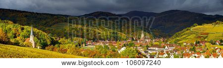 Beautiful Panoramic View To Andlau, France