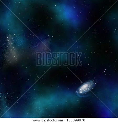 Space background with nebula and galaxy