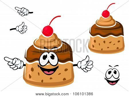 Cartoon creme caramel or custard pudding