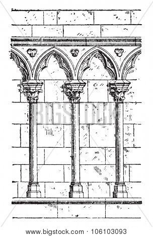 Arcade, vintage engraved illustration. Dictionary of words and things - Larive and Fleury - 1895.