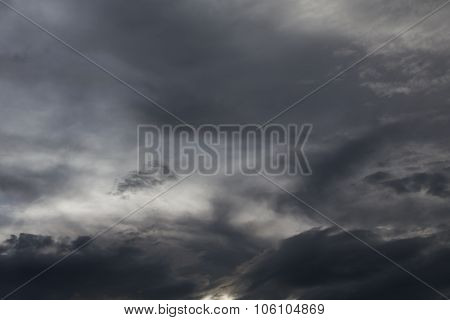 Black Cloud In Darkness Sky, Night Sky Of Halloween Background
