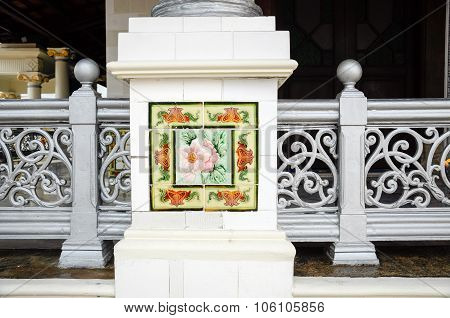Column decorative at Kampung Kling Mosque at Malacca, Malaysia