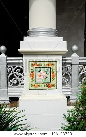 Column decorative detail at Kampung Kling Mosque at Malacca, Malaysia