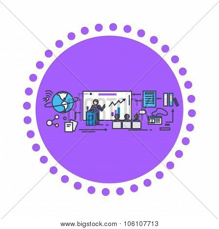 Business Training Icon Flat Design