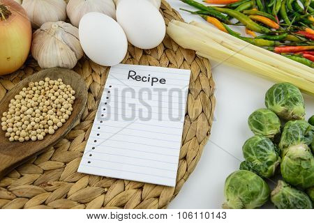 Recipe Note, Cooking Ingredient And Vegetable