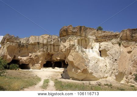 Cappadocia In Central Anatolia In Turkey In Summer Day