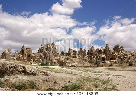 Cappadocia In Central Anatolia In Turkey In Summer Day