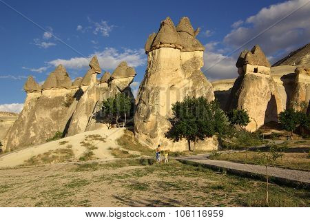 Cappadocia In Central Anatolia In Turkey In Summer Day