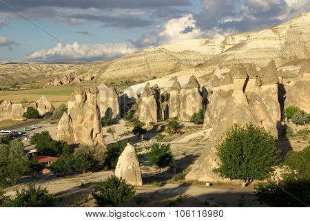 Cappadocia In Central Anatolia In Turkey In Summer Day