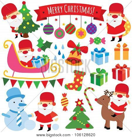 winter Christmas clip art set