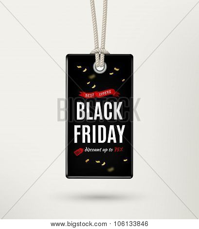 Black Friday Sale Tag, Label. Black Friday Sale Poster. Vector Illustration