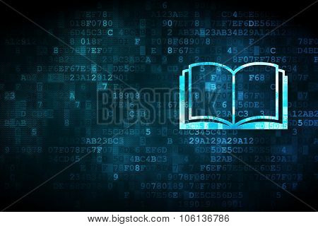 Learning concept: Book on digital background