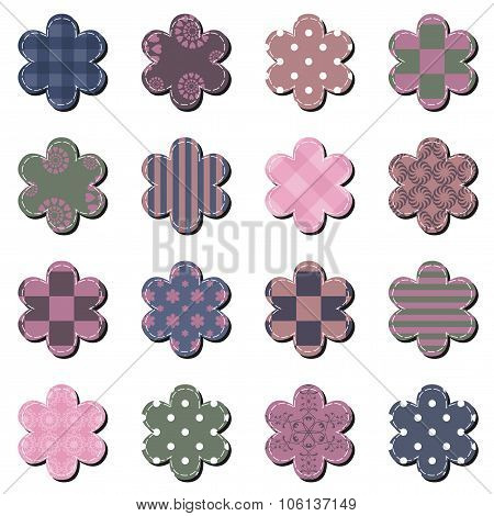 scrapbook flowers on white backgroound vector illustration