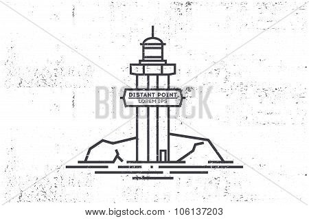 Beacon Line Illustration. Stock Vector.