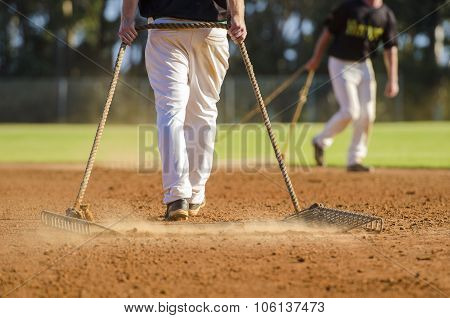 Preparing Baseball Field