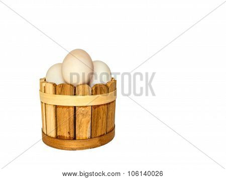 Duck Eggs On White Background With Clippingpath