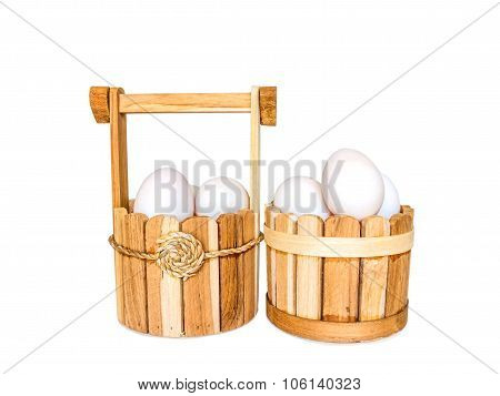 Duck Eggs On White Background With Clippingpath