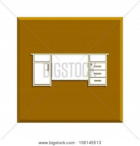 Table Icon. Flat Design Style.