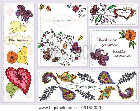 set abstract flowers