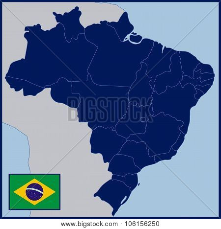 Blank Map Brazil Vector & Photo (Free Trial) | Bigstock