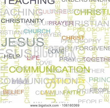 Christian Religion Word Puzzle Text Background Illustration