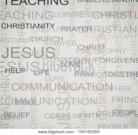 Christian Religion Text Word Puzzle Background Illustration