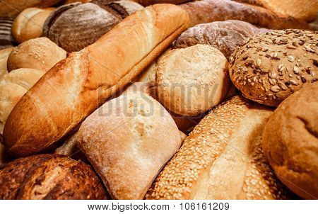 Breads and baked goods close-up