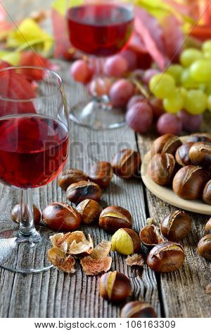 Chestnuts and wine