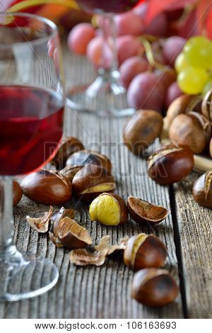 Chestnuts and wine