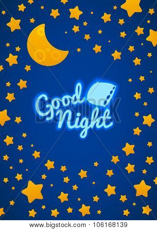 Good Night Bed Time Illustration.