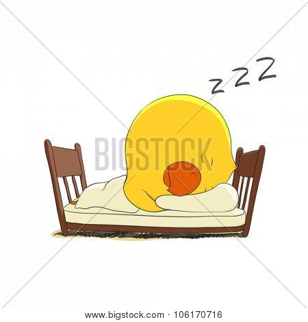 Cute chick character on white background
