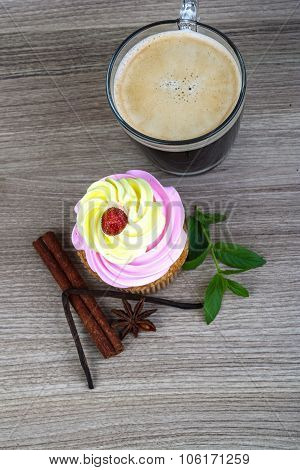Cupcake With Coffee