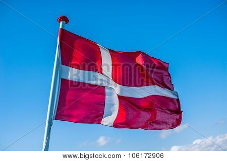 Danish Flag In The Wind