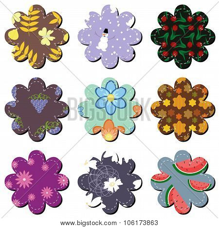 scrapbook flowers on white backgroound